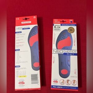 New x 2 Pair Neo G Pro REACT Full Length Orthotic Insoles Arch Support MSRP $90